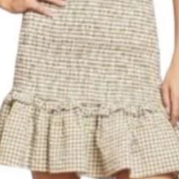 Veronica Beard Aloya Stretch Cotton Gingham Smocked Ruffle Hem Mini Skirt M NWT - Picture 5 of 6